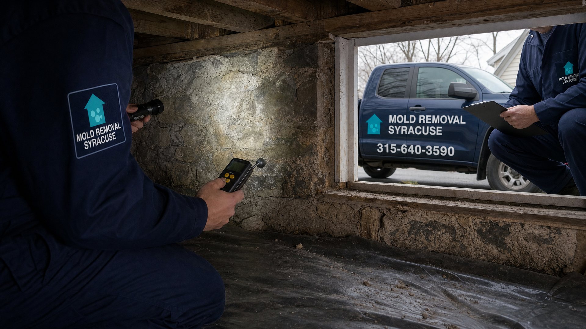 Moisture assessment in a crawlspace