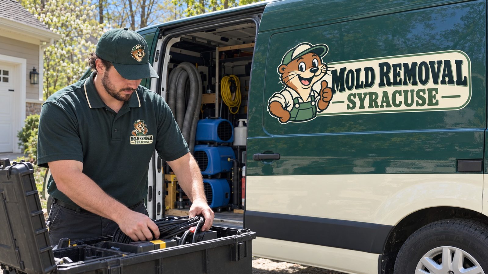 Technician in a Mold Removal Syracuse cap