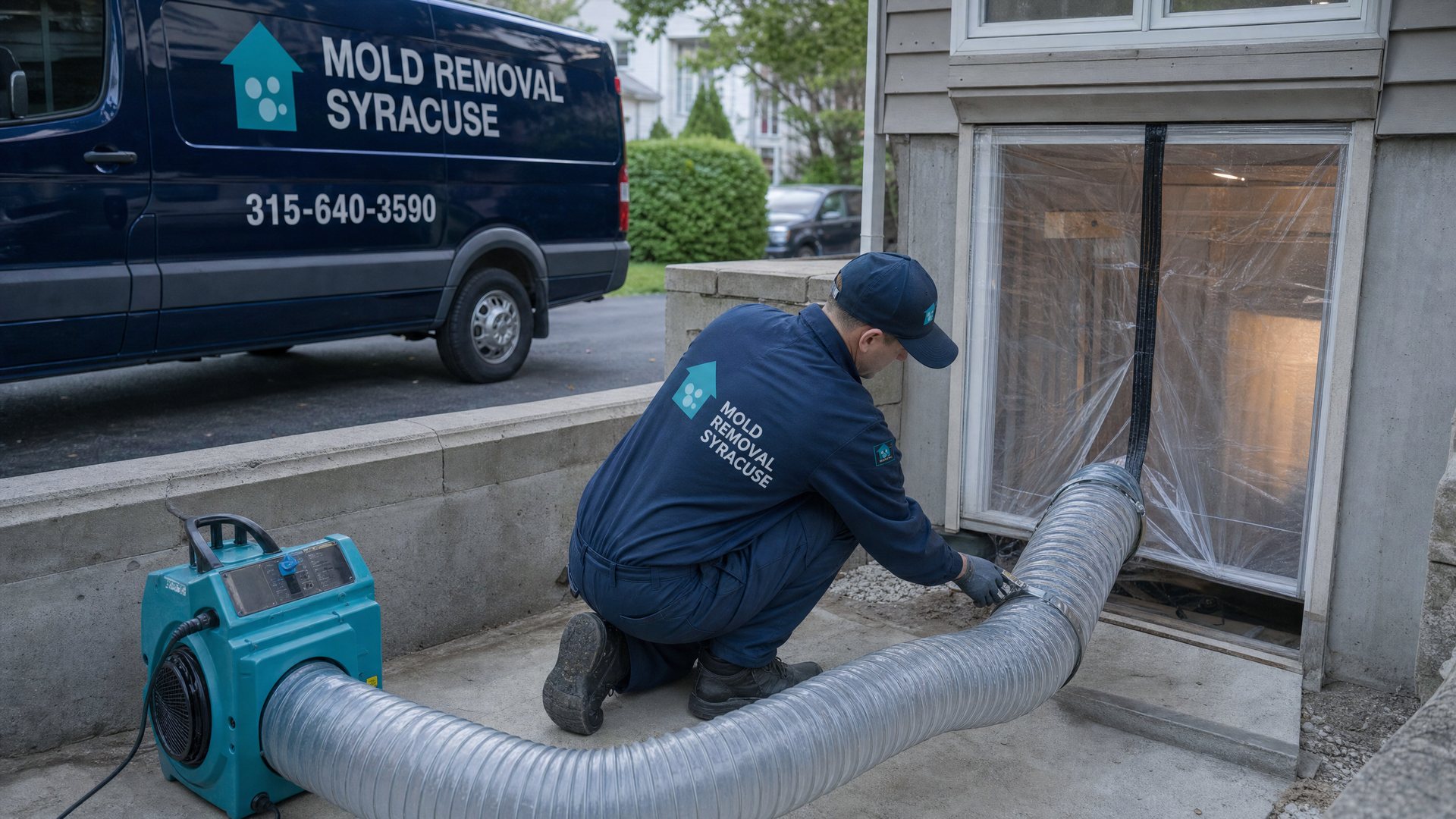 Drying ducting run near ductwork