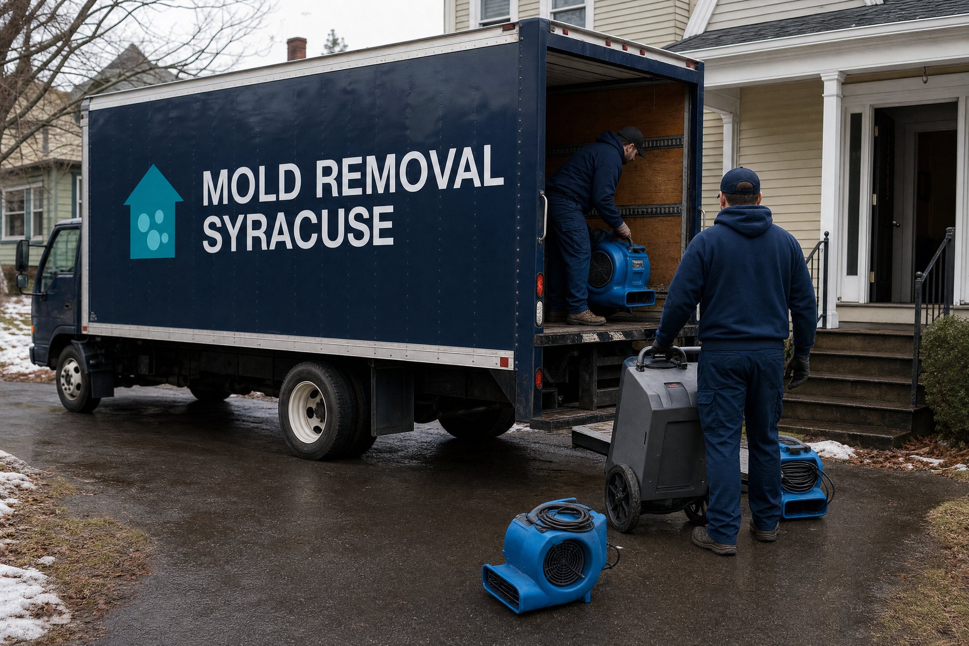 Equipment being unloaded