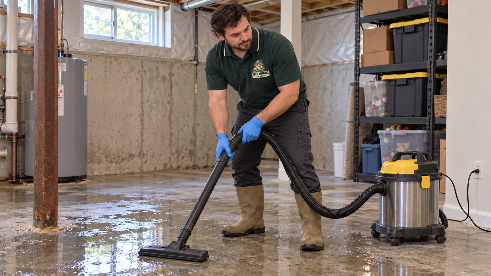 Water on a basement floor